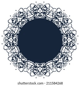 Round ornament expressive pattern template.