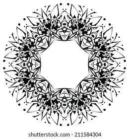 Round ornament expressive pattern template.