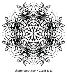 Round ornament expressive pattern template.
