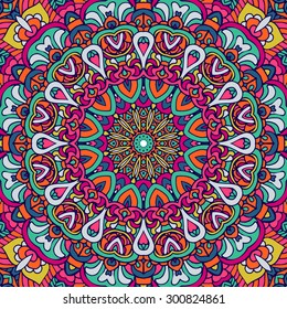 round ornament festive colorful. doily mandala design