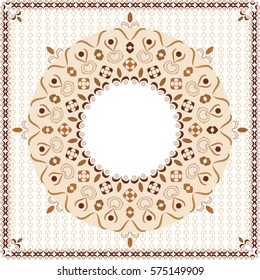  round ornament frame in coffee tones