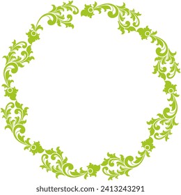 Round ornament frame for wedding. vector illustration