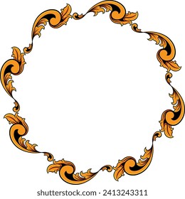 Round ornament frame for wedding. vector illustration