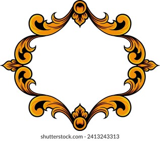 Round ornament frame for wedding. vector illustration