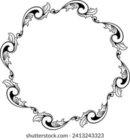 Round ornament frame for wedding. vector illustration