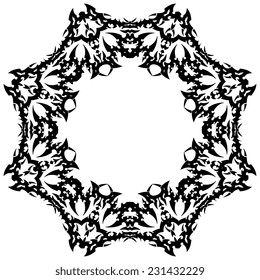 Round ornament illustration. Vector spirograph