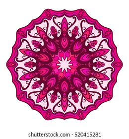 Ornamento redondo Elemento de diseño aislado Ilustración vectorial