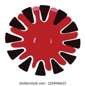 Round ornament like a trace or imprint of a wheel or car disc on a white background