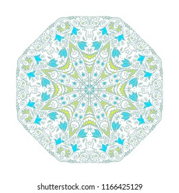 round ornament mandala isolated on white background