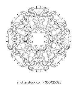 Round ornament. Mandala. Vector art