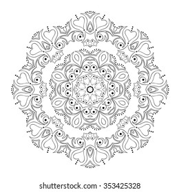 Round ornament. Mandala. Vector art