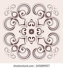 A round ornament on background. Vector illustration