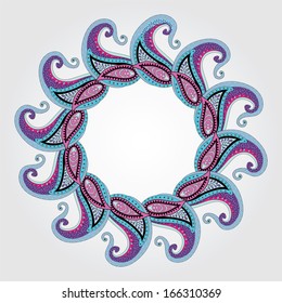 Round ornament of Paisley swirls