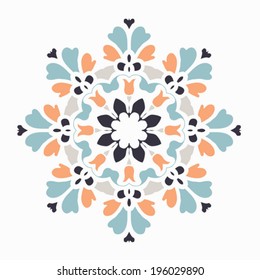 Round Ornament Pattern. Element for design. Stylish flat mandala 