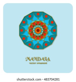 Round ornament pattern. Geometric logo template. Mandala decorat