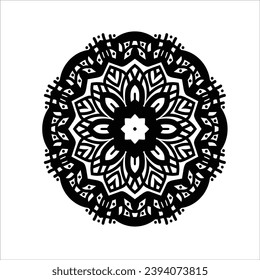 Patrón de ornamento redondo Mandala. Elementos decorativos de época. Mandala con motivos florales. Antecedentes dibujados a mano. Motivos islámicos, árabes, indios, otomanos. mandala étnica, ilustración
