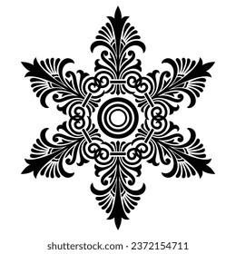 Round Ornament Pattern on White background. Vector illustration