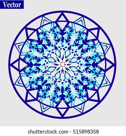 Round ornament pattern. Ornamental round lace Vector