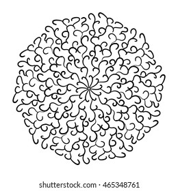Round Ornament Pattern. Snowflakes. Vintage decorative elements. Hand drawn background. Islam, Arabic, Indian, ottoman motifs. Vector
