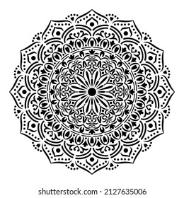 Round ornament pattern. Stencil. Mandala. Ethnic decorative background. Vector illustration.