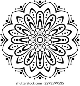 Rundschmuck-Muster. Bleistift. Mandala. Ethnisch-dekorativer Hintergrund. Vektorgrafik.