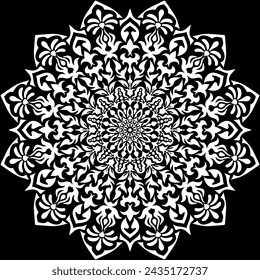 Round ornament pattern. Stencil. Mandala. Ethnic decorative background. Vector illustration