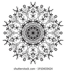Round Ornament Pattern. Vintage decorative elements. Hand drawn background. Indian
