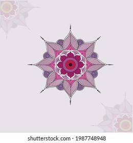 Round Ornament Pattern, Vintage decorative elements, mandala design background in Monochromatic color,
