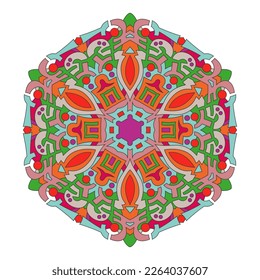 Round ornament pattern vintage decorative elements.
