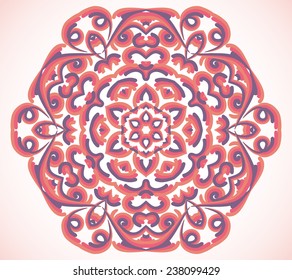 Round Ornament Pattern. Vintage decorative elements. Mandala. Islam, Arabic, Indian, ottoman motifs.