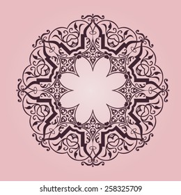 Round Ornament Pattern. Vintage decorative elements arabesque design element.