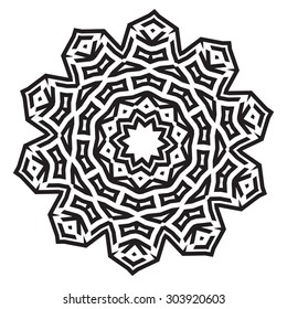 Round Ornament Pattern. Vintage decorative elements. Abstract design element.
