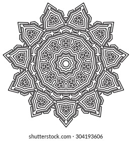 Round Ornament Pattern. Vintage decorative elements. Abstract design element.