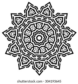 Round Ornament Pattern. Vintage decorative elements. Abstract design element.
