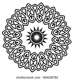 Round Ornament Pattern. Vintage decorative elements. Abstract design element.