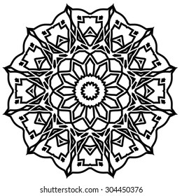 Round Ornament Pattern. Vintage decorative elements. Abstract design element.