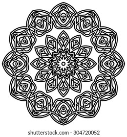 Round Ornament Pattern. Vintage decorative elements. Abstract design element.