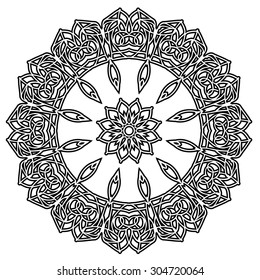 Round Ornament Pattern. Vintage decorative elements. Abstract design element.