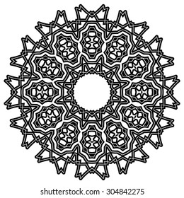 Round Ornament Pattern. Vintage decorative elements.