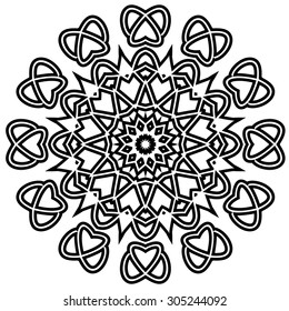 Round Ornament Pattern. Vintage decorative elements.
