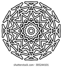 Round Ornament Pattern. Vintage decorative elements.