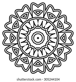 Round Ornament Pattern. Vintage decorative elements.