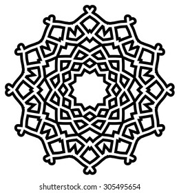 Round Ornament Pattern. Vintage decorative elements.