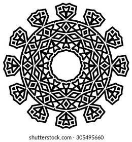Round Ornament Pattern. Vintage decorative elements.