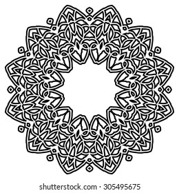 Round Ornament Pattern. Vintage decorative elements.