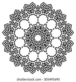 Round Ornament Pattern. Vintage decorative elements.