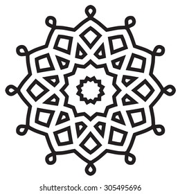 Round Ornament Pattern. Vintage decorative elements.