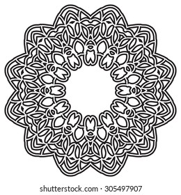 Round Ornament Pattern. Vintage decorative elements.