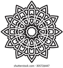 Round Ornament Pattern. Vintage decorative elements.
