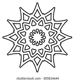 Round Ornament Pattern. Vintage decorative elements.